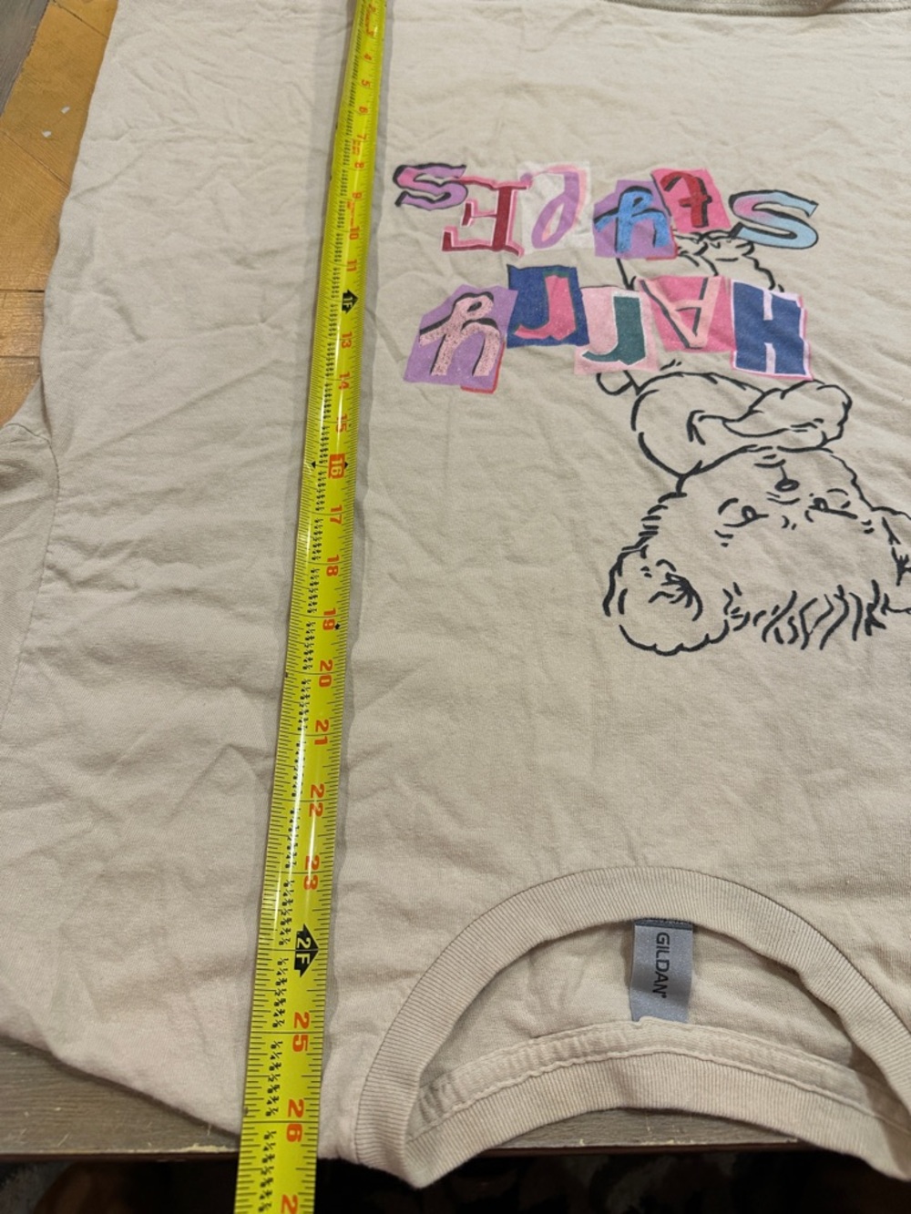 Harry Styles Inspired Graphic Tee Cream Gildan Shirt Size Large - Picture 4 of 5